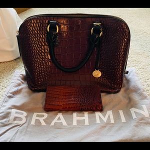 Gorgeous Cherry Brown & Black Brahmin Bag